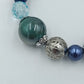 Vintage Statement Armband Blau  Silber – Elastisches Perlenarmband