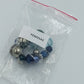 Vintage Statement Armband Blau  Silber – Elastisches Perlenarmband