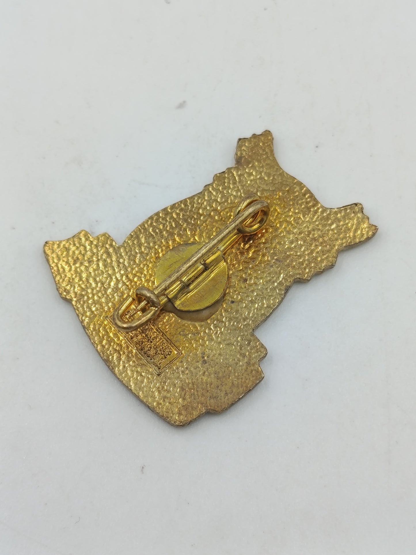 Vintage Eulen Brosche Blau Gold – Emaille Tiermotiv Pin