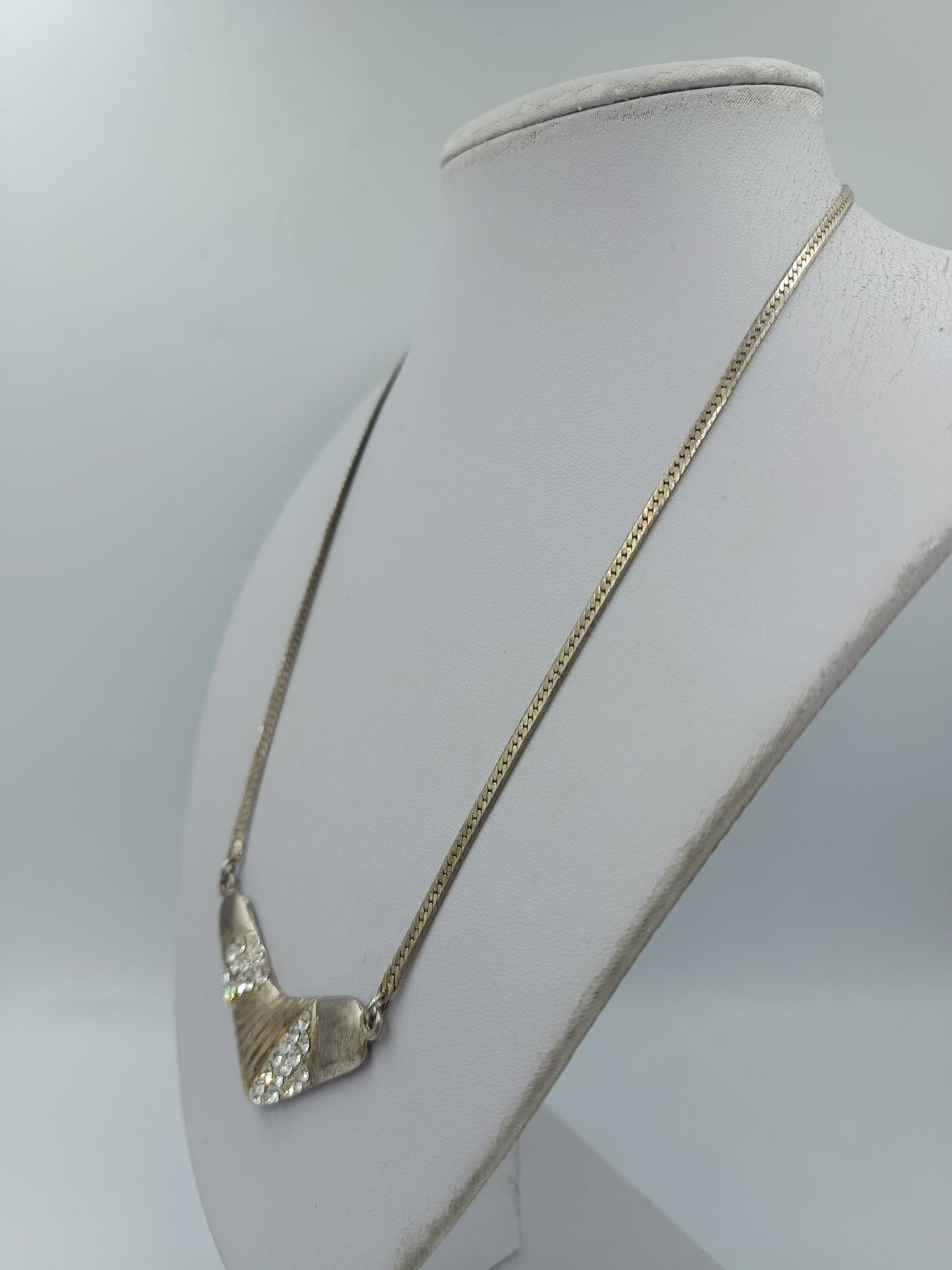 Vintage Strass Collier Silberfarben – Elegante Halskette mit Kristallbesatz
