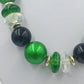 Statement Kette Grün Schwarz – Große Perlenkette Retro Design