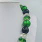 Statement Kette Grün Schwarz – Große Perlenkette Retro Design