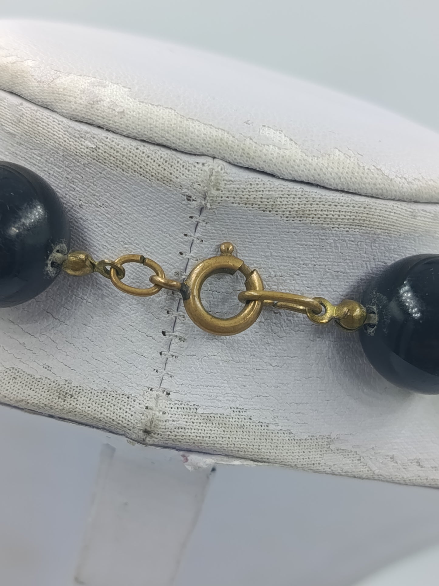 Statement Kette Grün Schwarz – Große Perlenkette Retro Design