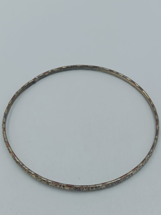 Vintage Armreif Bicolor – Strukturierter Metall Armreif Ethno Stil
