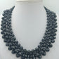 Vintage Statement Kette Schwarz – Facettierte Perlen mit Zierschließe