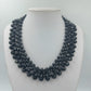 Vintage Statement Kette Schwarz – Facettierte Perlen mit Zierschließe