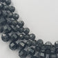 Vintage Statement Kette Schwarz – Facettierte Perlen mit Zierschließe