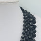 Vintage Statement Kette Schwarz – Facettierte Perlen mit Zierschließe