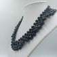 Vintage Statement Kette Schwarz – Facettierte Perlen mit Zierschließe