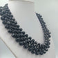Vintage Statement Kette Schwarz – Facettierte Perlen mit Zierschließe