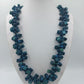 Statement Kette Blau-Grün – Holzperlen Würfel  Rund – Boho Design