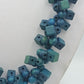 Statement Kette Blau-Grün – Holzperlen Würfel  Rund – Boho Design