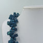 Statement Kette Blau-Grün – Holzperlen Würfel  Rund – Boho Design
