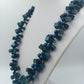 Statement Kette Blau-Grün – Holzperlen Würfel  Rund – Boho Design