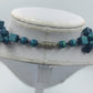 Statement Kette Blau-Grün – Holzperlen Würfel  Rund – Boho Design