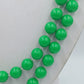Lange grüne Perlenkette – 120 cm – Rundperlen – Vintage / Retro Style