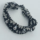 Schwarz-silbernes Perlenarmband – 20,5 cm – mehrreihig – Statement Schmuck