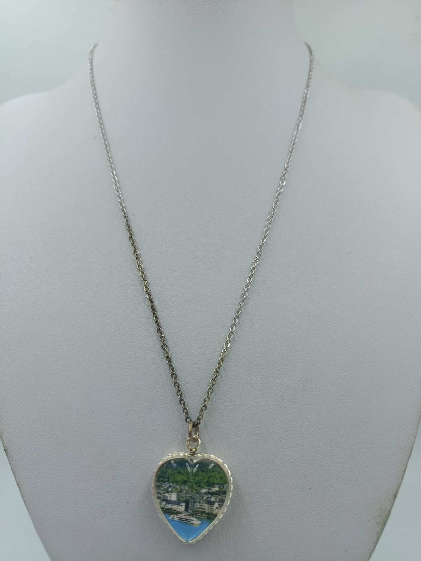 Vintage Herz-Anhänger Kette „Deutsches Eck“ – Souvenir – 44 cm