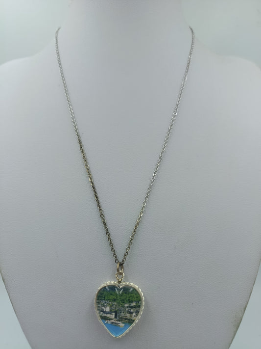 Vintage Herz-Anhänger Kette „Deutsches Eck“ – Souvenir – 44 cm
