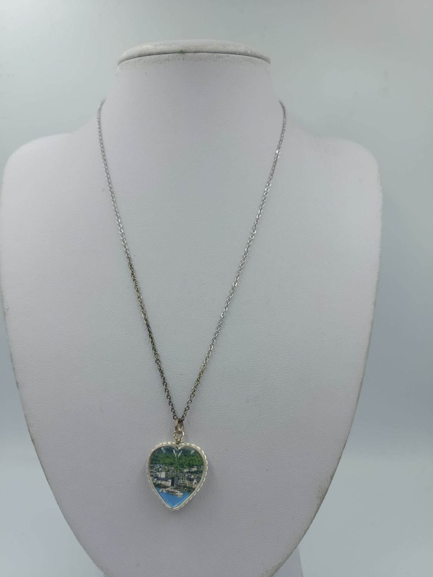 Vintage Herz-Anhänger Kette „Deutsches Eck“ – Souvenir – 44 cm