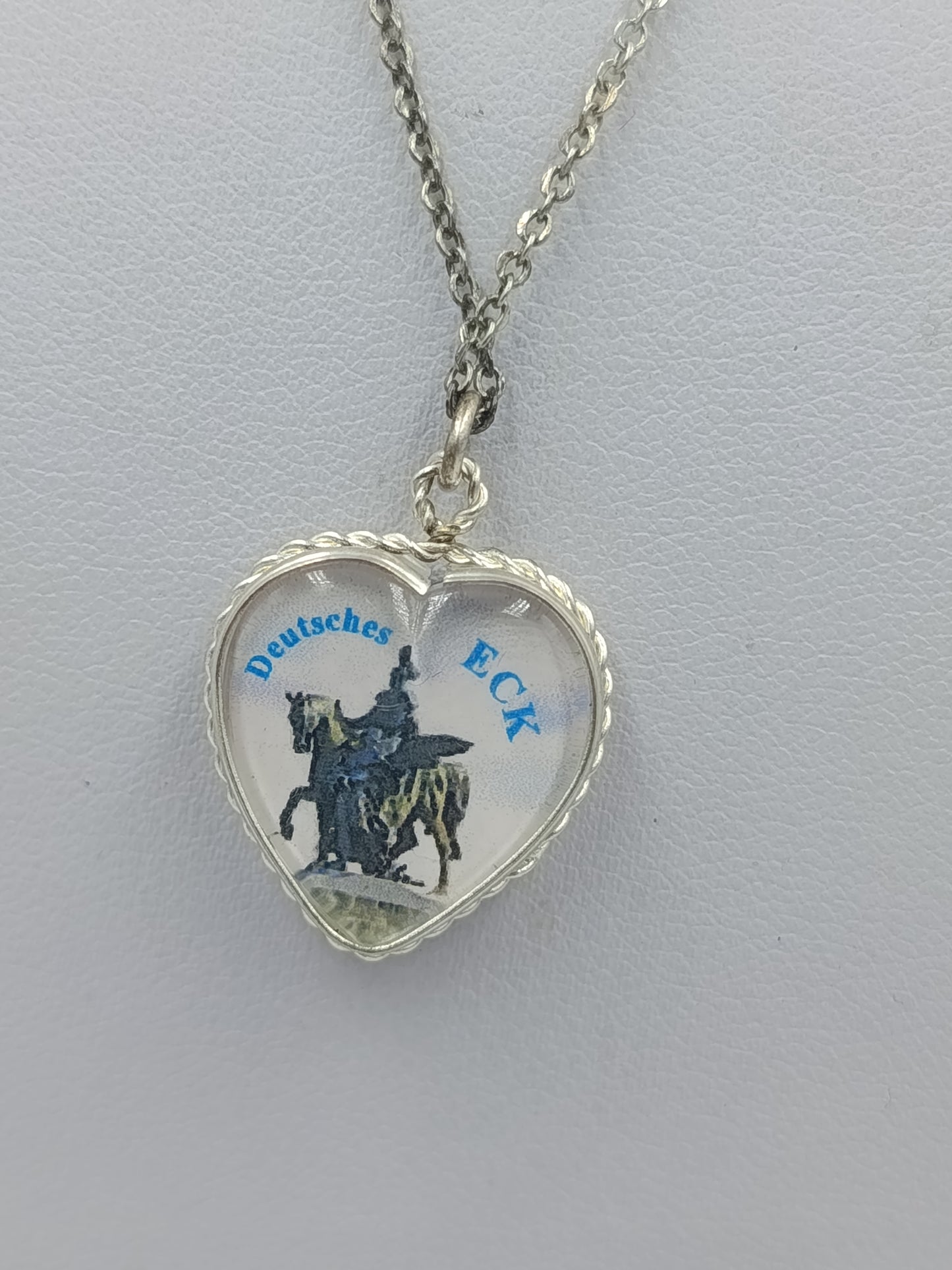 Vintage Herz-Anhänger Kette „Deutsches Eck“ – Souvenir – 44 cm