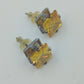 Vintage Ohrstecker mit gelbem Stein – quadratisch – silberfarben