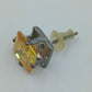 Vintage Ohrstecker mit gelbem Stein – quadratisch – silberfarben