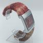 Vintage Damenarmbanduhr ALB Quartz – Edelstahl – rotes Zifferblatt