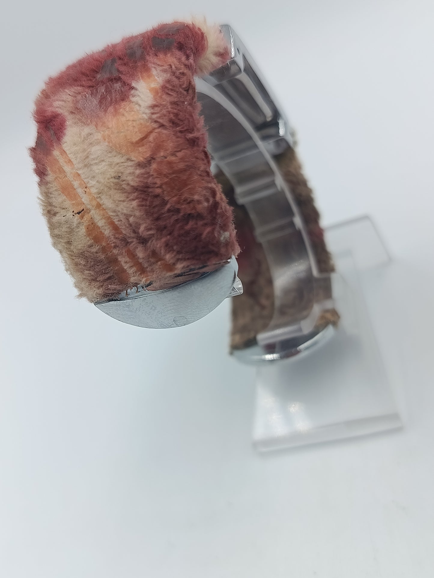 Vintage Damenarmbanduhr ALB Quartz – Edelstahl – rotes Zifferblatt