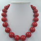 Vintage Statement Kette Rot – große Kugelperlen mit Verlängerung