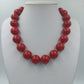 Vintage Statement Kette Rot – große Kugelperlen mit Verlängerung