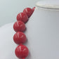 Vintage Statement Kette Rot – große Kugelperlen mit Verlängerung