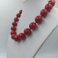 Vintage Statement Kette Rot – große Kugelperlen mit Verlängerung