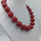 Vintage Statement Kette Rot – große Kugelperlen mit Verlängerung