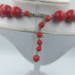 Vintage Statement Kette Rot – große Kugelperlen mit Verlängerung