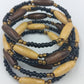 Boho Wickelarmband Holz Perlen – mehrreihig elastisch – Ethno Stil