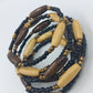 Boho Wickelarmband Holz Perlen – mehrreihig elastisch – Ethno Stil