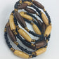 Boho Wickelarmband Holz Perlen – mehrreihig elastisch – Ethno Stil