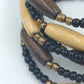Boho Wickelarmband Holz Perlen – mehrreihig elastisch – Ethno Stil