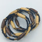 Boho Wickelarmband Holz Perlen – mehrreihig elastisch – Ethno Stil