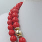 Vintage Kette Rot Gold – Statement Perlenkette – 80 cm