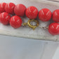 Vintage Kette Rot Gold – Statement Perlenkette – 80 cm