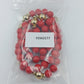 Vintage Kette Rot Gold – Statement Perlenkette – 80 cm