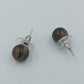 Ohrstecker Tigerauge Kugel – Klassische Edelstein Ohrringe – Braun