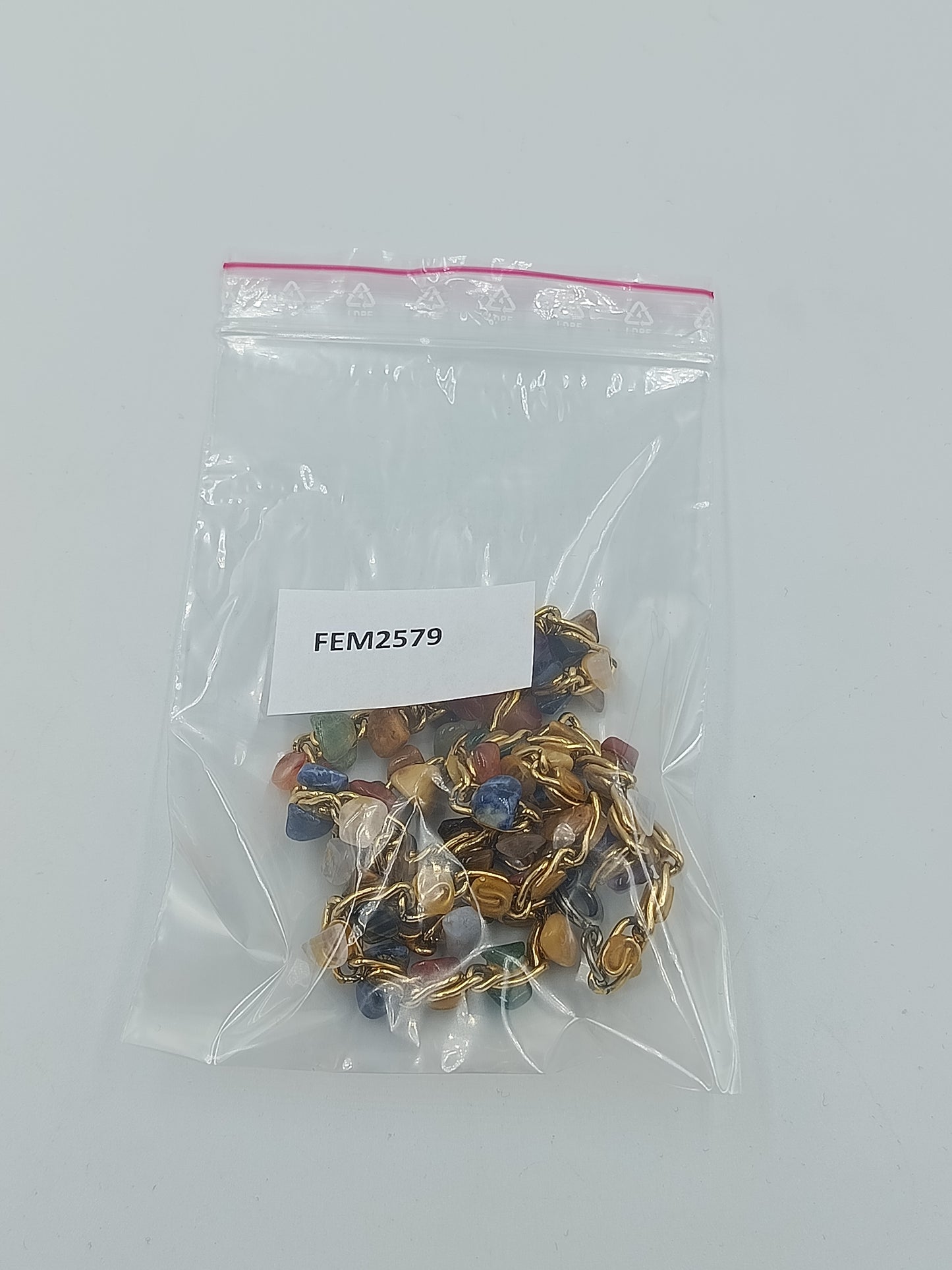 Bunte Edelstein Splitterkette vergoldet – Multicolor Natursteine Halskette