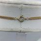 Vintage Halskette mit Glasperlen goldfarbener Kette – Beige Weiß