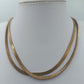 Vintage Schlangenkette doppelt – Goldfarbene Halskette 74 cm