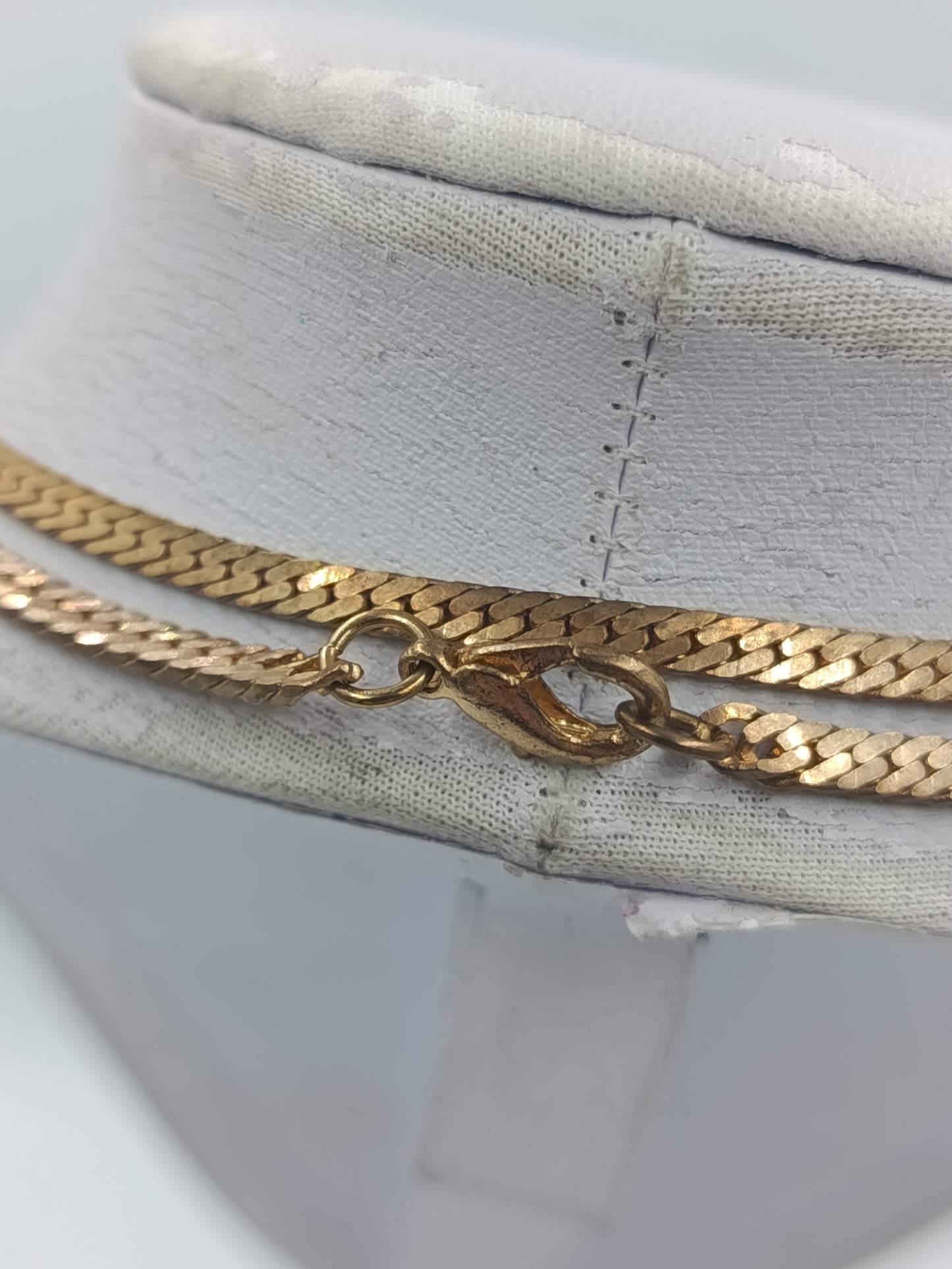 Vintage Schlangenkette doppelt – Goldfarbene Halskette 74 cm