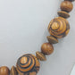 Vintage Holzperlenkette elastisch – Ethno Boho Statement Halskette