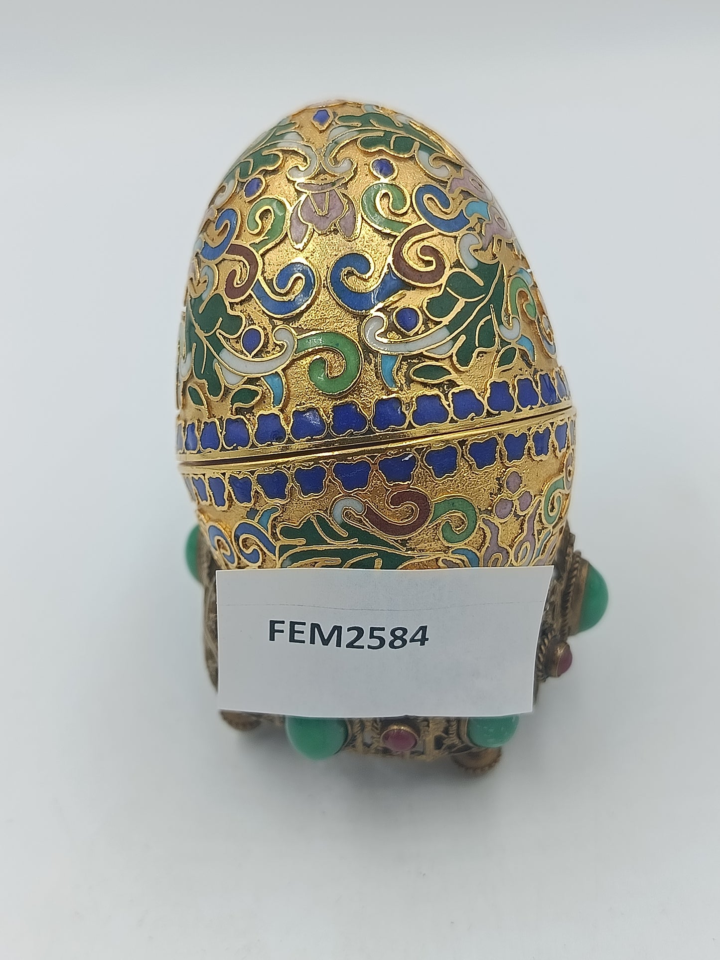 Cloisonné Schmuckei mit Standfuß – Vintage Dose / Schmuckkästchen